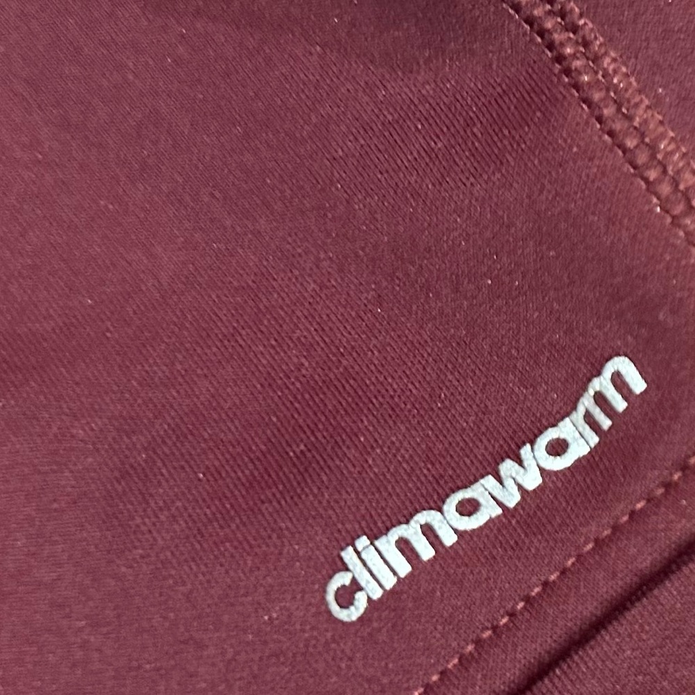 Like NEW! Adidas Climawarm L Burgundy and Gray Hooded Jacket full zip - Picture 3 of 7